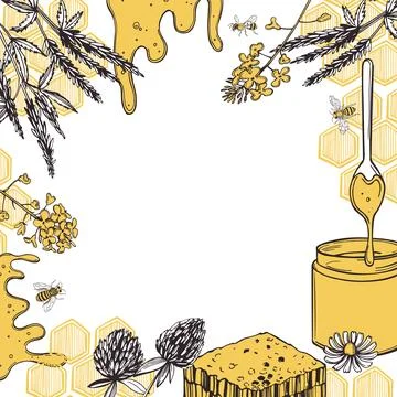 Honey set. Vector background. Stock Illustration