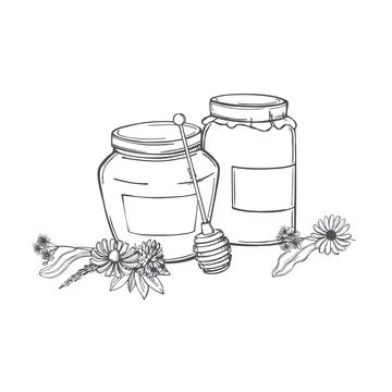 Honey set. Vector illustration. Stock Illustration