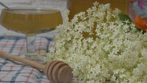 Honey on the table Stock Footage 203846887