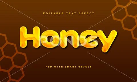 Honey text effect PSD Template
