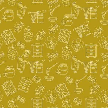Honey vector seamless pattern Stock Illustration