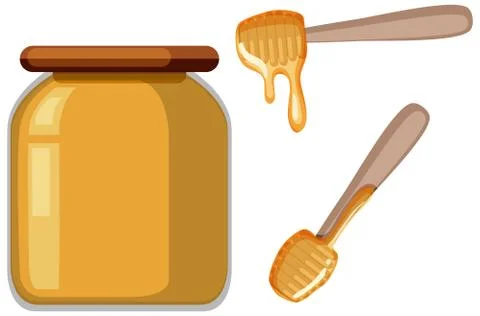 Honey on white background Stock Illustration