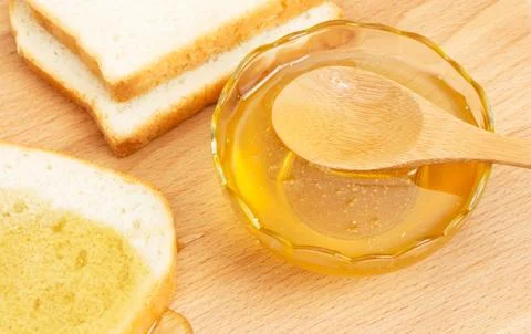 Honey white bread on the table Stock Photos