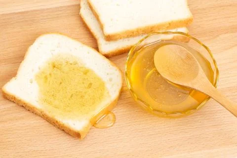 Honey white bread on the table Stock Photos
