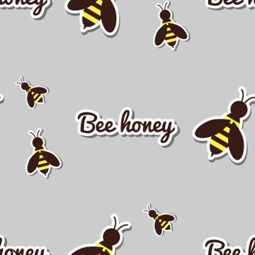 Honeybees Seamless Pattern Stock Illustration