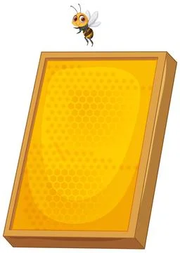 Honeycomb and Bee Vector Illustration Illustrazione stock