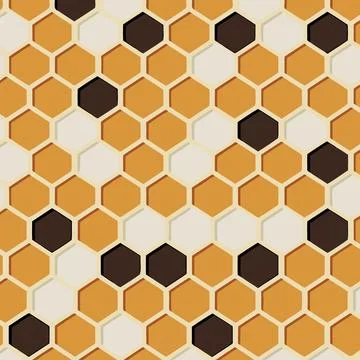 Honeycomb based yellow hexagonal pattern Stockillustratie