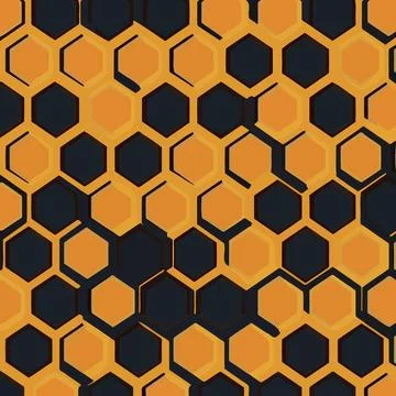 Honeycomb based yellow hexagonal pattern Stockillustratie