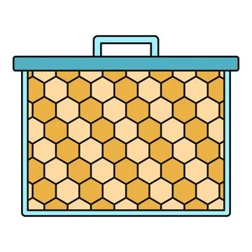 Honeycomb bee frame representing beekeeping agriculture Stock Illustration