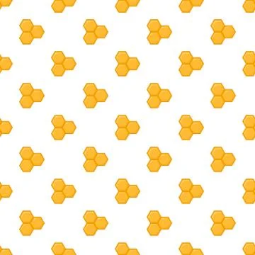 Honeycomb of bee pattern, cartoon style Stock Illustration
