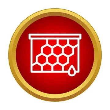 Honeycomb beehive frame dripping sweet honey icon Stock Illustration