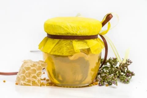 Honeycomb with bees Stock Photos