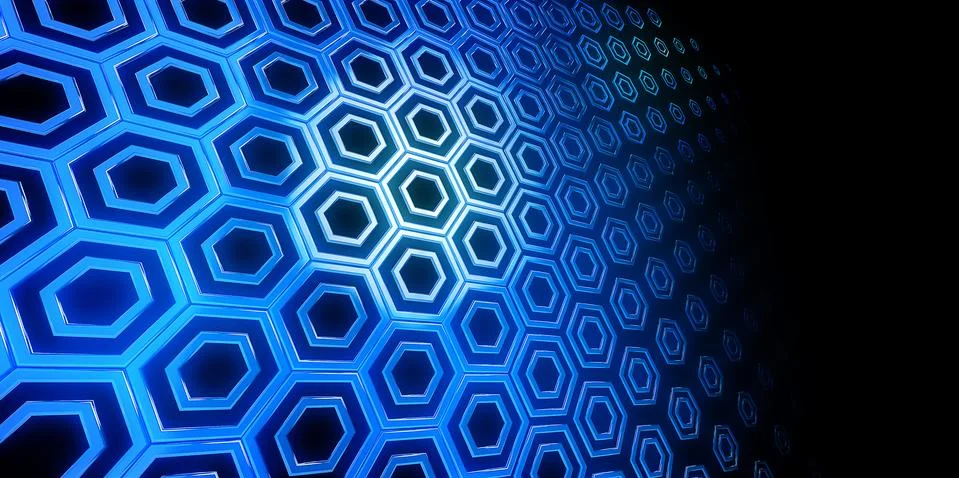 Honeycomb Blue Background Technology Stock Illustration