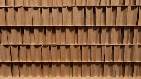 Honeycomb cardboard interior Video stock 305856464
