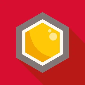 Honeycomb cell flat icon long shadow Stockillustratie