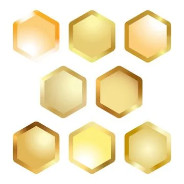 Honeycomb cell metallic button Stock-Illustration