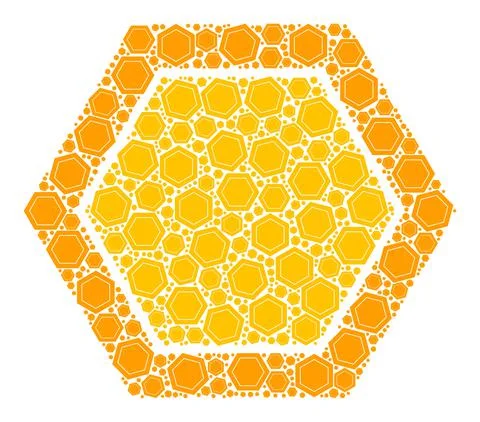 Honeycomb Cell Recursive Icon Composition of Self Items Stock Illustration