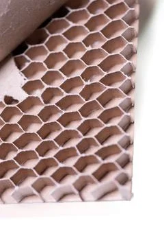 Honeycomb core cardboard cell layout Stock Photos