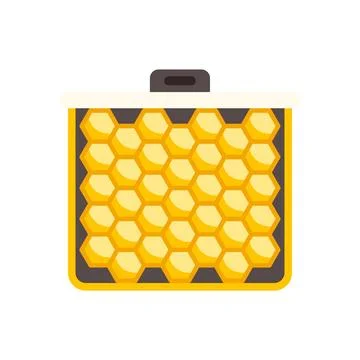 Honeycomb filled beehive frame for beekeeping production 库存插图
