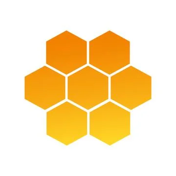 Honeycomb flat icon. Vector orange symbol on white background. 스톡 일러스트