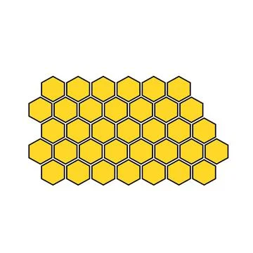 Honeycomb flat icon. Vector orange symbol on white background. 스톡 일러스트