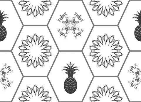 Honeycomb floor tile seamless pattern 스톡 일러스트