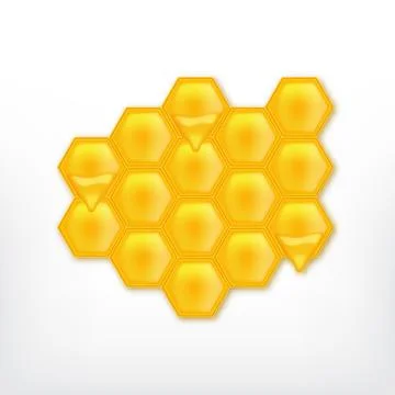 Honeycomb with flowing honey Stock Illustration