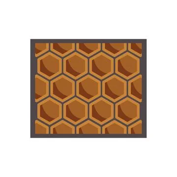Honeycomb frame showing perfect hexagonal cells structure Ilustración de archivo