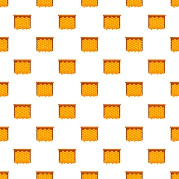 Honeycomb frames with dripping honey seamless pattern 스톡 일러스트