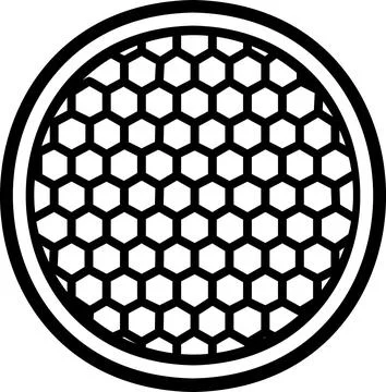 Honeycomb grid light modifier line art icon Stock Illustration