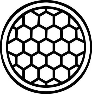 Honeycomb Grid Light Modifier Line Icon Stock Illustration