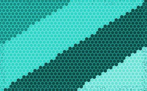 Honeycomb Hexagon Packing Pattern in Turquoise and Teal Illustrazione stock
