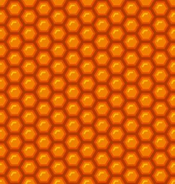 Honeycomb Hexagon Seamless Pattern for Backgrounds. Vector Illustrazione stock