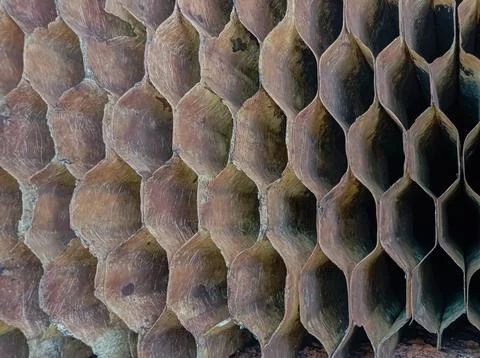 Honeycomb hexagonal pattern close up Stock Photos