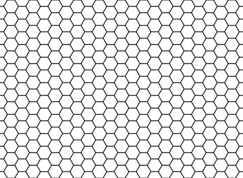 Honeycomb hexagonal seamless pattern. Grid design, vector background. Simple Illustrazione stock