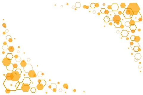 Honeycomb honey bee pattern Vector cell mosaic background, orange hexagons ge Stock Illustration