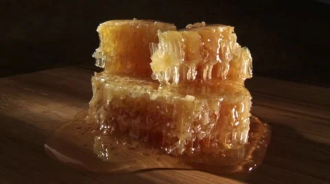 Honeycomb with honey Stock Footage 8573365
