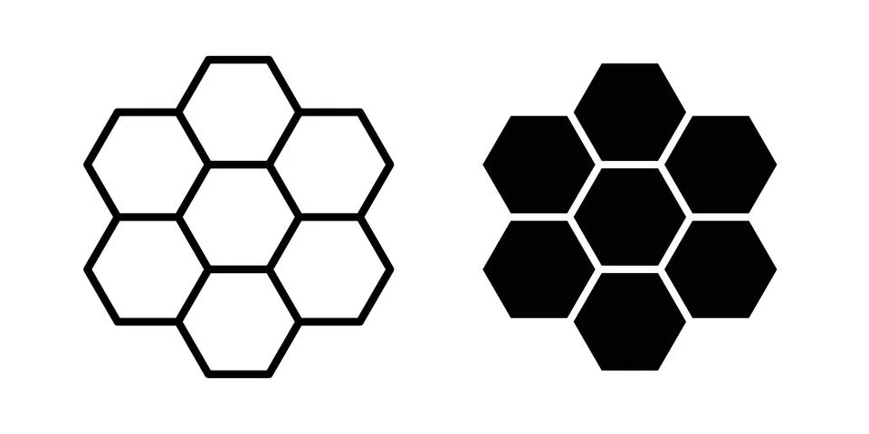 Honeycomb icon set, collection of vector icons Stockillustratie
