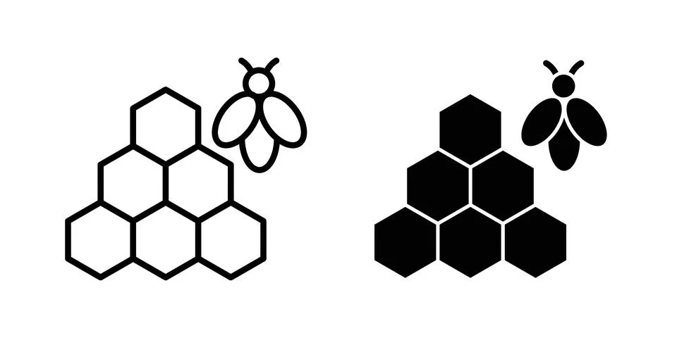 Honeycomb icon set. Vector EPS 10 Stock Illustration