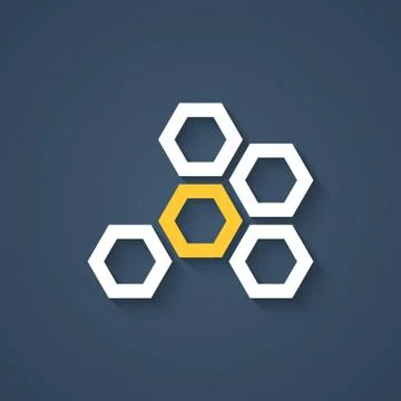 Honeycomb icon with shadow Stock Illustration
