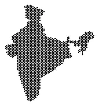 Honeycomb India Map Stock Illustration