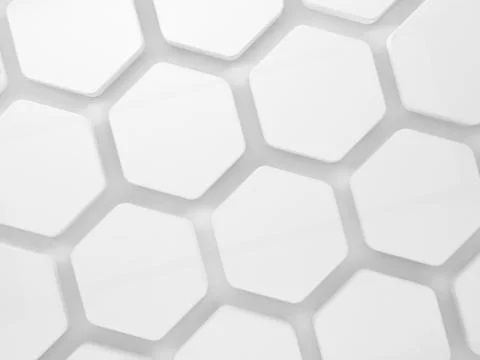 Honeycomb installation pattern on wall, 3d Illustrazione stock