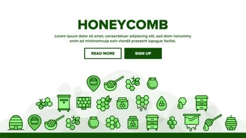 Honeycomb Landing Header Vector Stock Illustration