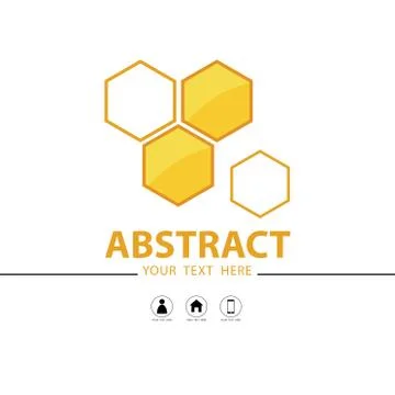 Honeycomb logo design on white background. Abstract logo. Stock Illustration