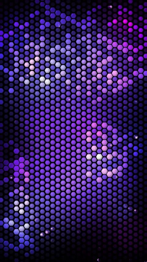 Honeycomb mosaic hexagons background. Simple hexagon grid with inner solid cells Stock Footage 278992949