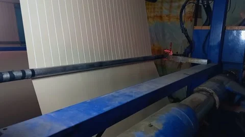 Honeycomb paper making process. gluing on paper Stock Footage 231767257