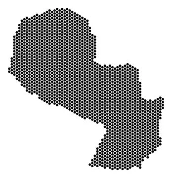 Honeycomb Paraguay Map 스톡 일러스트