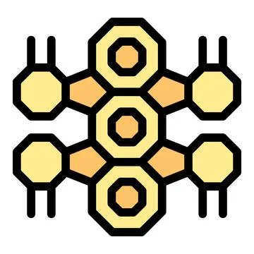 Honeycomb pattern connecting hexagons and creating a network structure イラスト素材