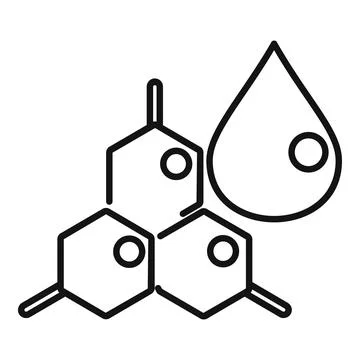 Honeycomb pattern with drop icon line art Stock Illustration
