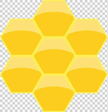 Honeycomb pattern featuring hexagonal cells. Golden hues create a sweet, na.. イラスト素材